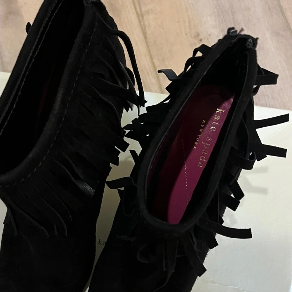 Kate Spade‎ Black Fringe Ankle Booties